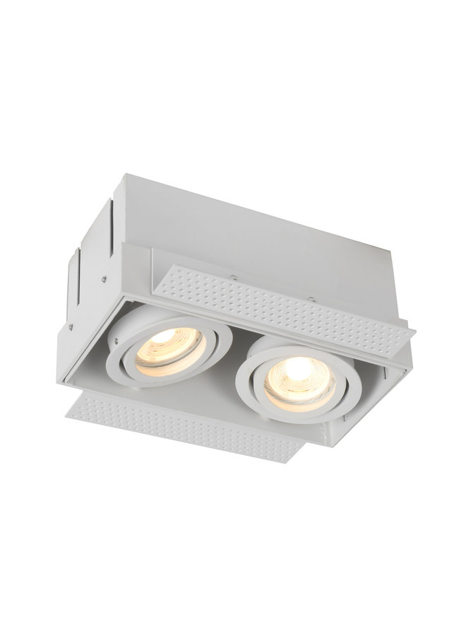 LED inbouwspot wit TRIMLESS - 2x GU10 fitting - 230V max. 2x 50W