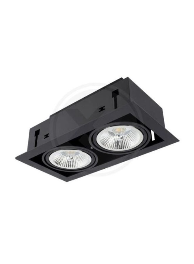 LED inbouwspot zwart GU10 AR111 - Dubbel