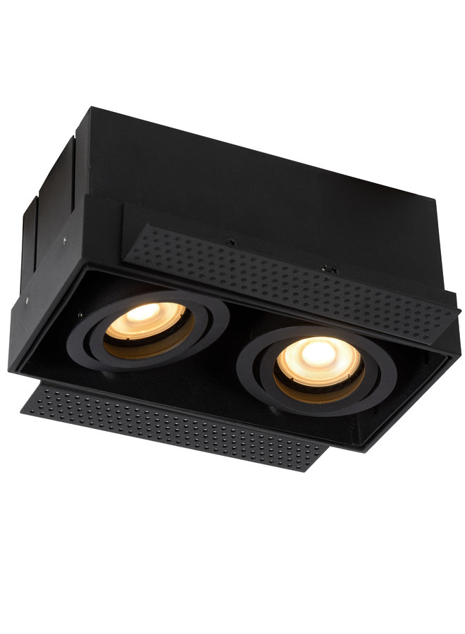 LED inbouwspot zwart TRIMLESS - 2x GU10 fitting - zwart - 230V max. 2x 50W
