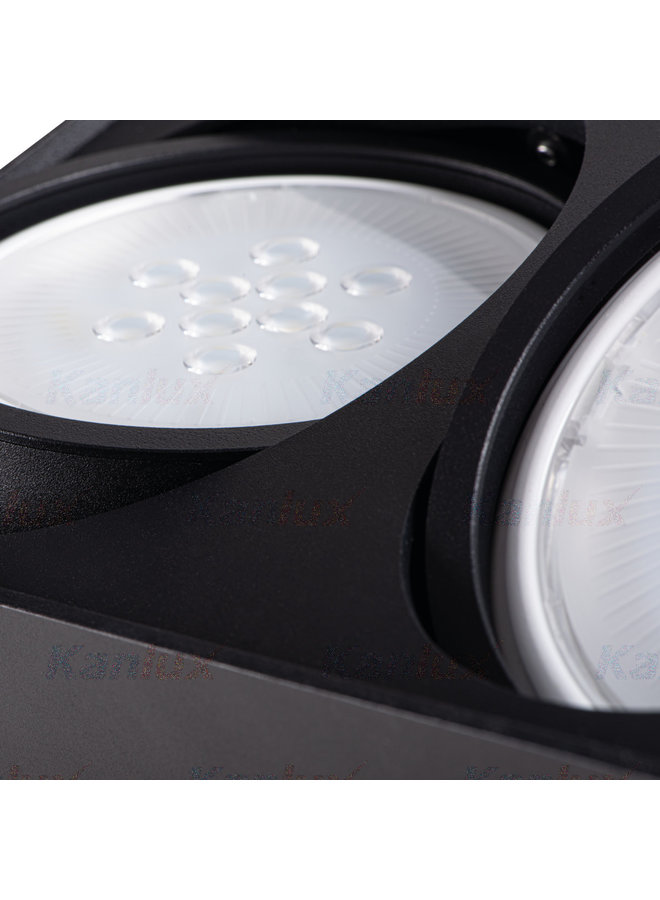 LED Plafondspot GU10 AR111 zwart - 290x150mm