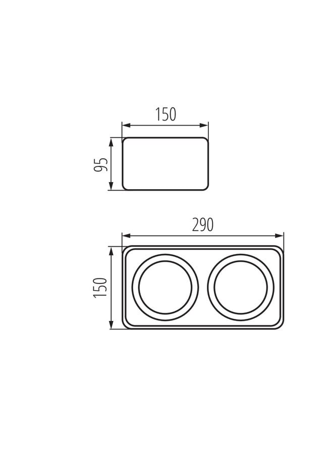 LED Plafondspot GU10 AR111 zwart - 290x150mm