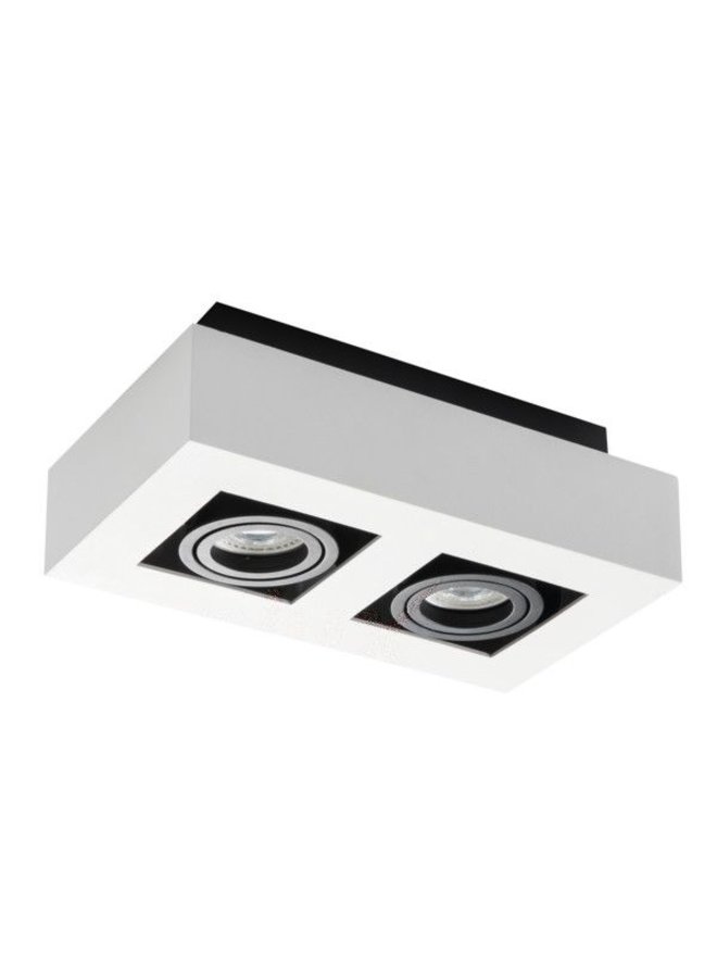 LED Plafondspot wit zwart- 2x GU10 fitting