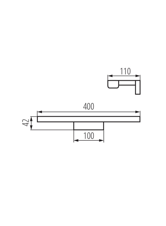 LED Spiegellamp 40cm - 8W 4000K helder wit licht