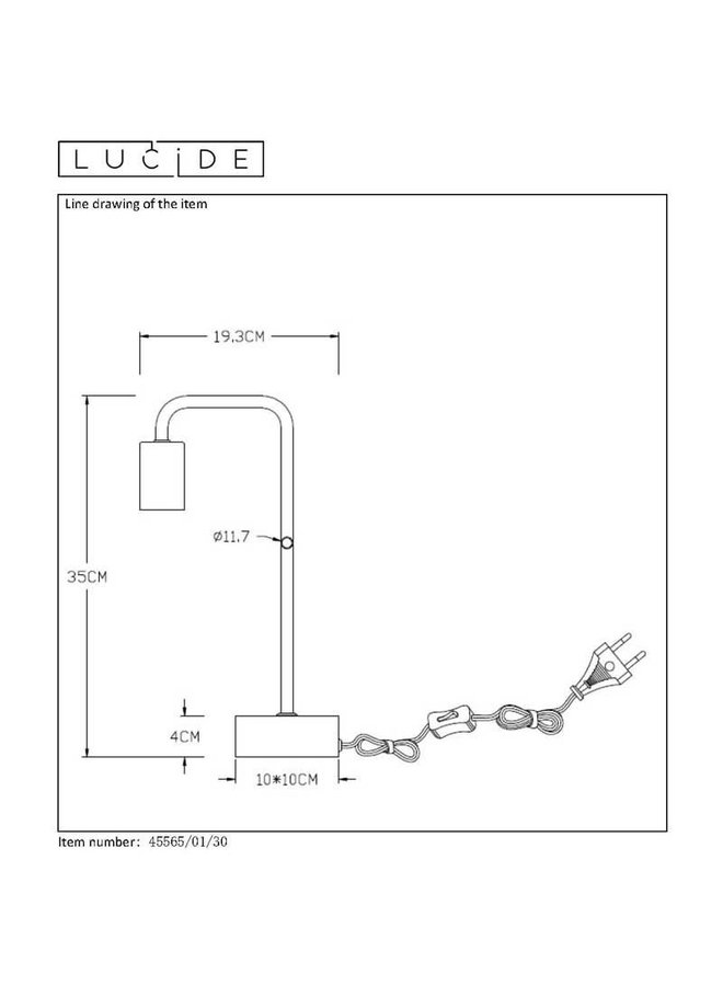 LED Tafellamp LORIN zwart - 1x E27 fitting