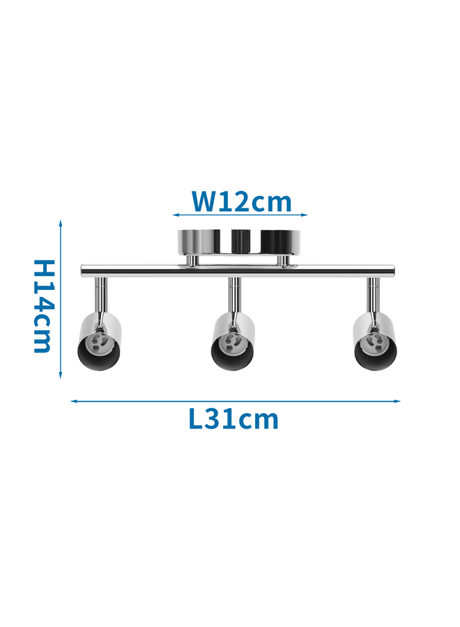 LED Plafondspot zilver - 3 x GU10 fitting - Kantelbaar - Excl. lichtbron - Copy