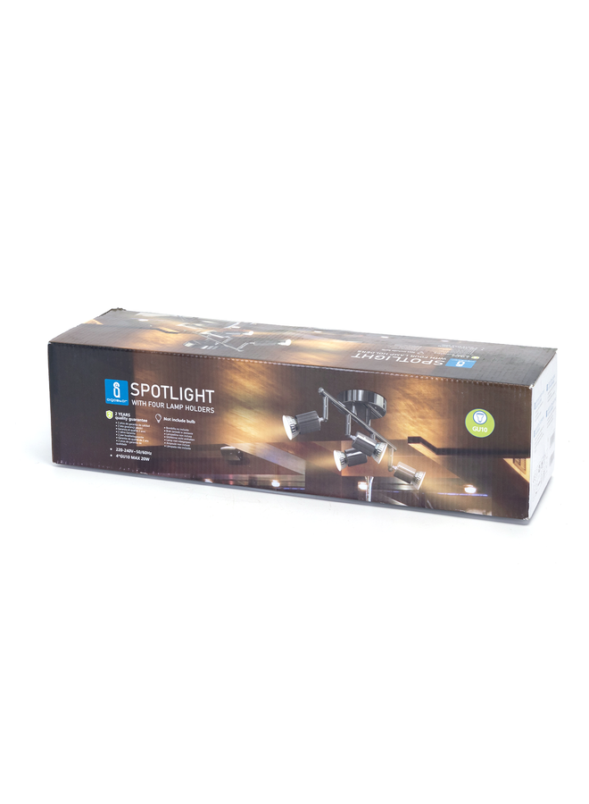 LED Plafondspot zilver - 4 x GU10 fitting - Kantelbaar - Excl. lichtbron