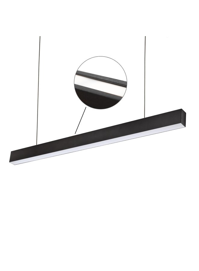 LED Hanglamp zwart - 4000K helder wit licht - 63W - Up and down light - 168cm lang