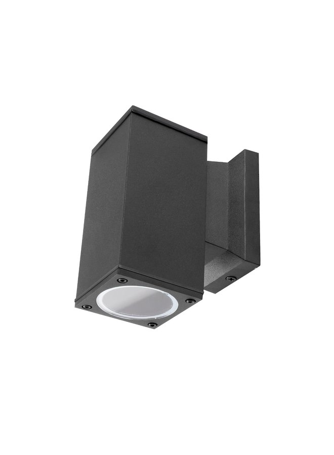 Wandlamp single spot - Rechthoek Zwart - IP65 Buitengebruik - GU10 aansluiting