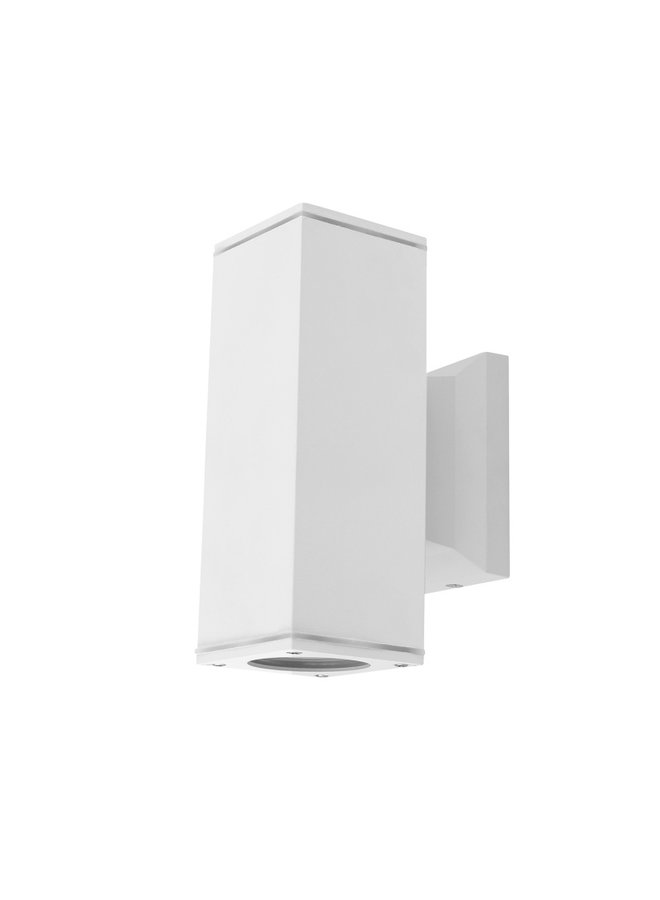 LED GU10 vierkante wandlamp wit IP65 Dubbelvoudig voor 2 LED GU10 spots