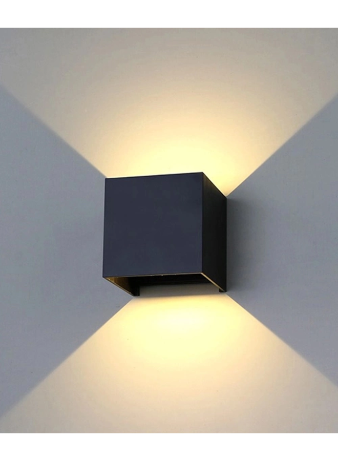 LED Wandlamp Zwart - 2x3W - Up and Down verstelbare lichtspreiding - Lichtkleur optioneel