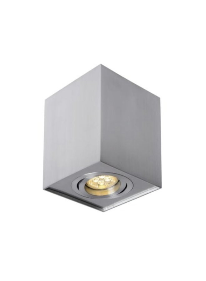 WiFi LED plafondspot - Cube vierkant - Zilver Aluminium -  met GU10 fitting - kantelbaar - Bediening via de app