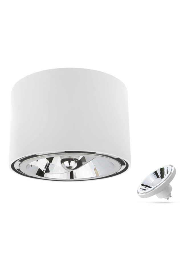 WiFi LED Plafondspot CHLOE - GU10 AR111 - CCT (3000K-6500K) - Wit rond