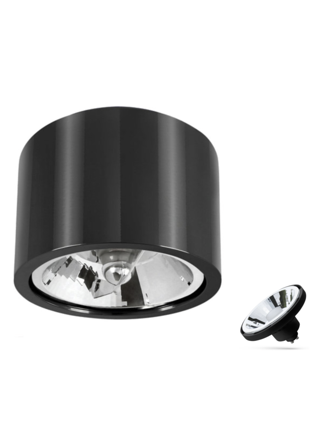 WiFi LED Plafondspot CHLOE - GU10 AR111 - CCT (3000K-6500K) - Zwart rond