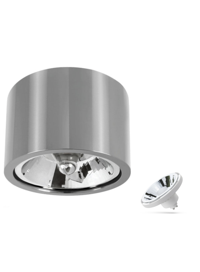WiFi LED Plafondspot CHLOE - GU10 AR111 - CCT (3000K-6500K) - Zilver rond