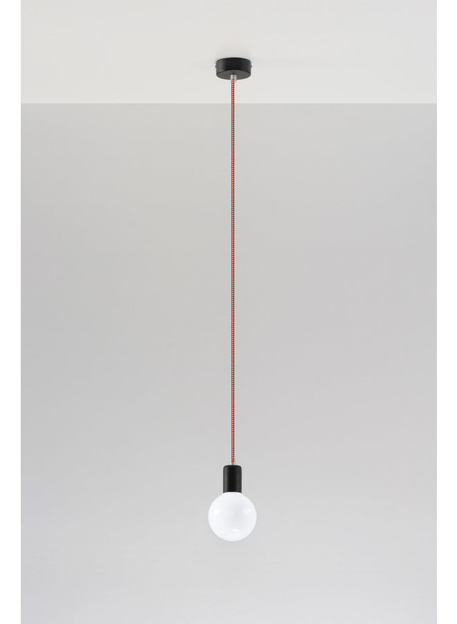 Hanglamp EDISON zwart&red