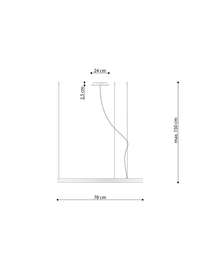 Kroonluchter RIO 78 zwart 4000K