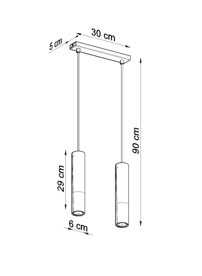 Hanglamp LOOPEZ 2 zwart/chroom