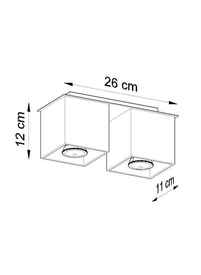 Plafondspot QUAD 2 grijs