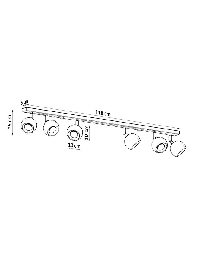 Plafondspot OCULARE 6L wit