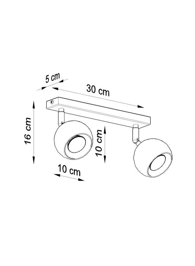 Plafondspot OCULARE 2 zwart