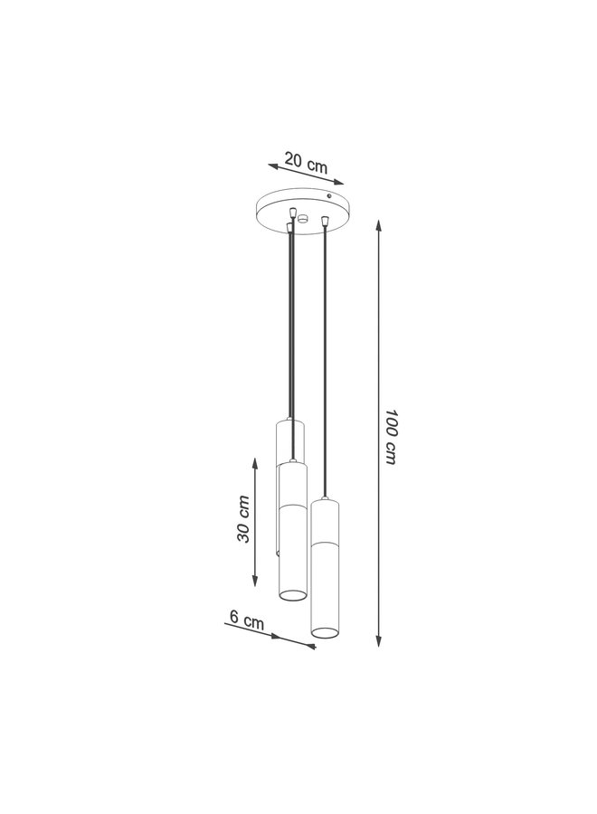 Hanglamp PABLO 3P zwart