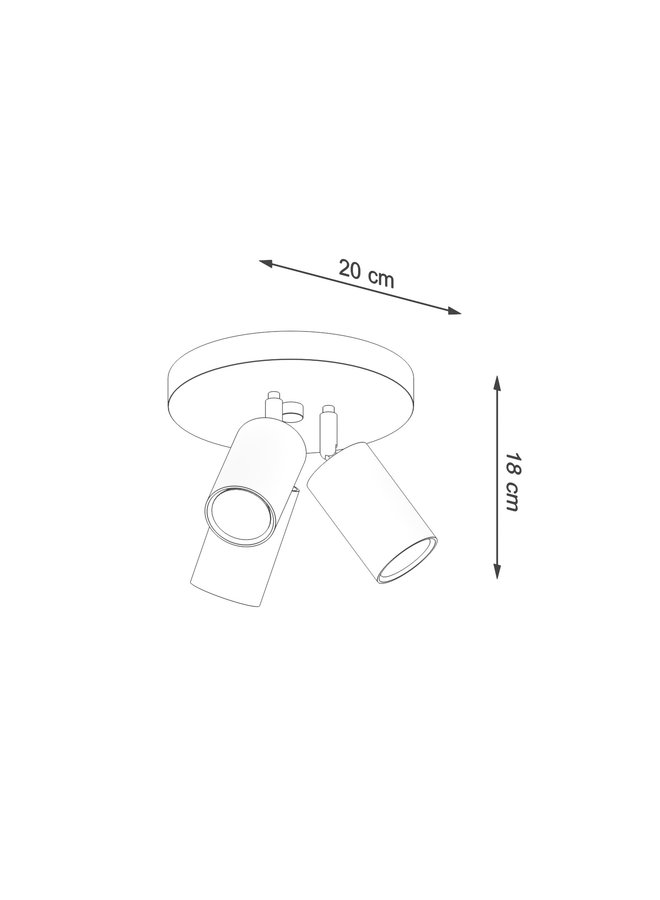 Plafondspot RING 3P wit