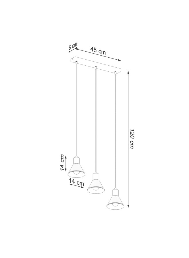 Hanglamp TALEJA 3 wit - E27 aansluiting