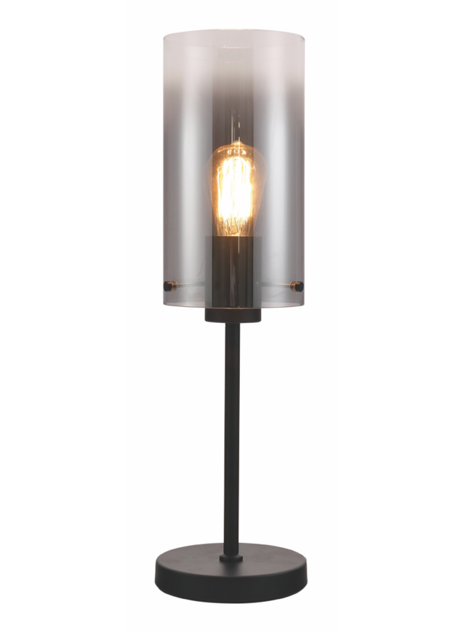 Tafellamp Ventotto 1-lichts Zwart / Smoke Glas