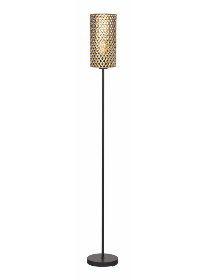 Vloerlamp Aureo 1-lichts Zwart/Goud