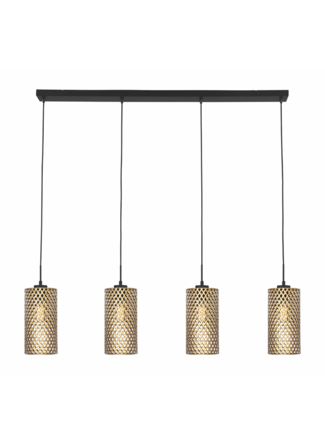 Hanglamp Cestino 4-lichts Zwart/Goud