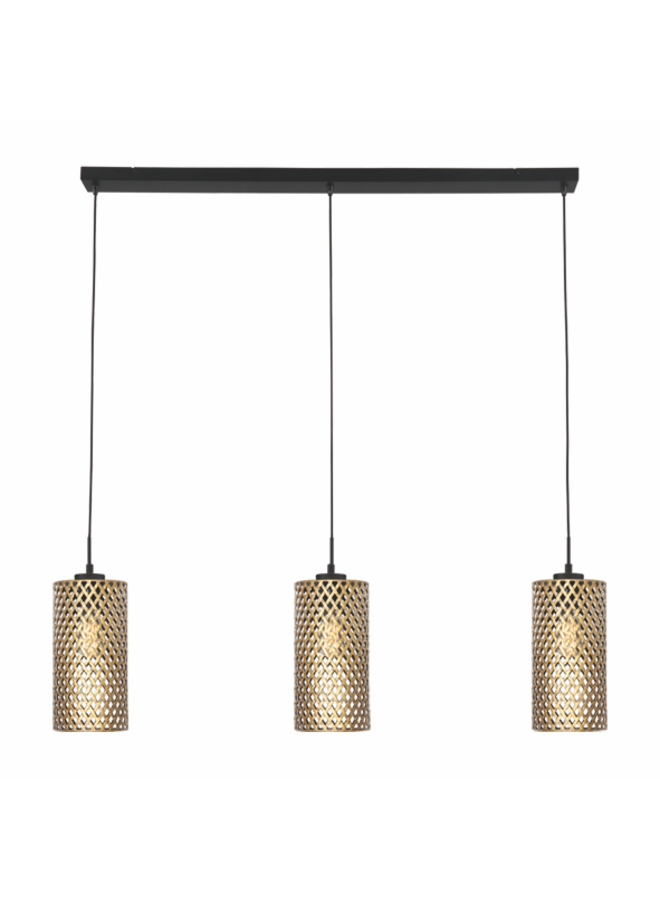 Hanglamp Cestino 3-lichts Zwart/Goud