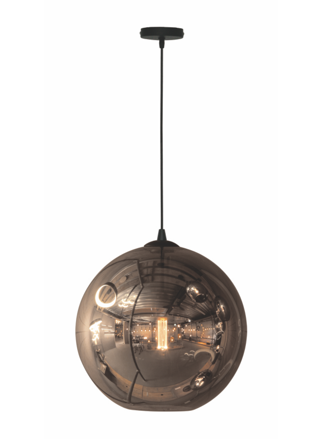 Hanglamp Visiera 50cm Zwart/Smoke Glas