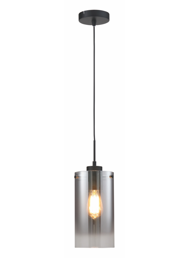 Hanglamp Ventotto 1-lichts Zwart / Smoke Glas