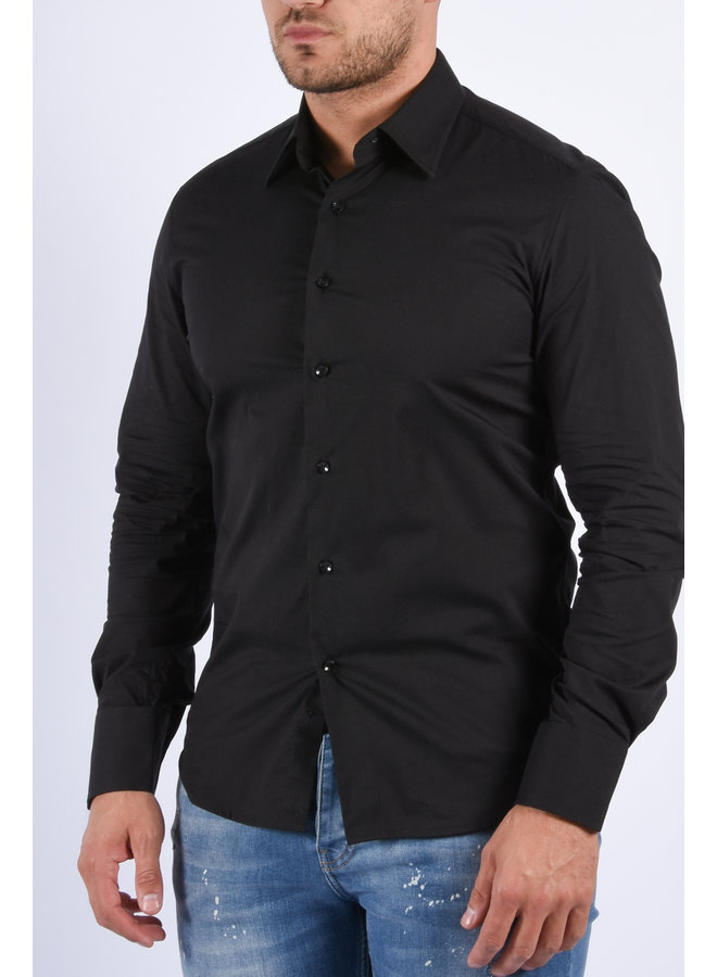 Slim fit stretch blouse Black