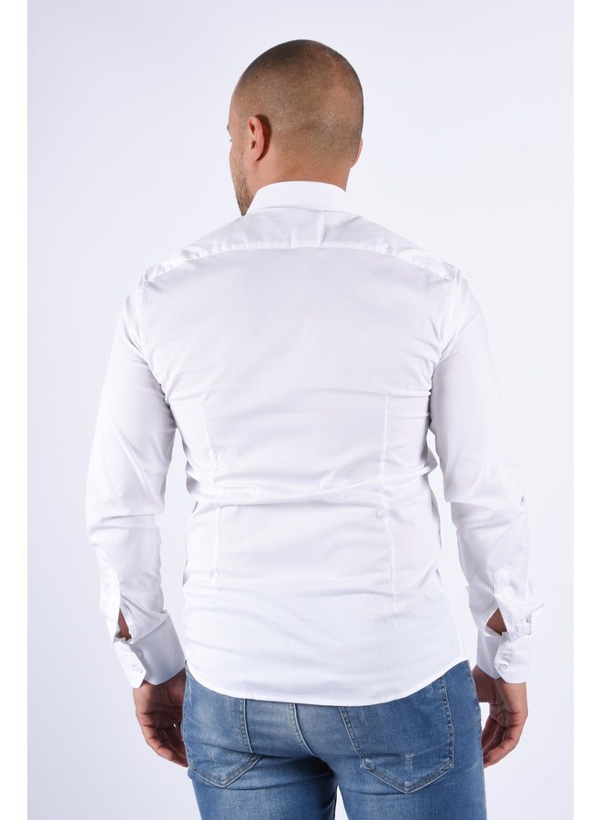 Slim fit stretch blouse white