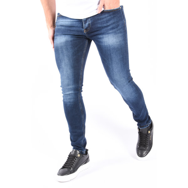 Skinny fit stretch jeans “nino” Dark Blue - Yugo Menswear Herenmode Winkel  Heerlen en Online Webshop