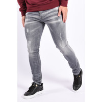 Y Skinny Fit Stretch Jeans “ Kai “ Grey Washed Slightly Damaged