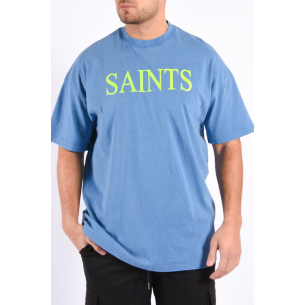 Y T-shirt  Loose Fit Unisex “Saints” Indigo Blue