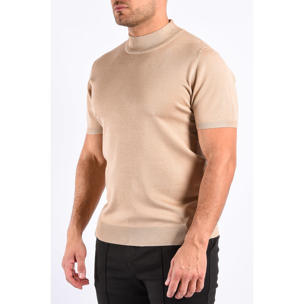 T-shirt Turtle Neck Knit Beige - Yugo 