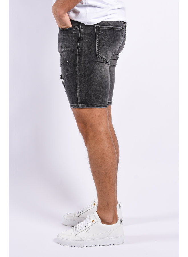 Skinny Fit Jeans Shorts “Lilo” Dark Grey