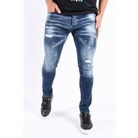 Y Skinny Fit Stretch Jeans “Nigel” Blue Washed / Slightly Damaged