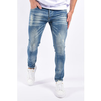 Y Skinny Fit Stretch Jeans “ Mario” Blue Washed/Distressed
