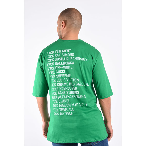 Y T-shirt Unisex Loose Fit “Fxck” Green