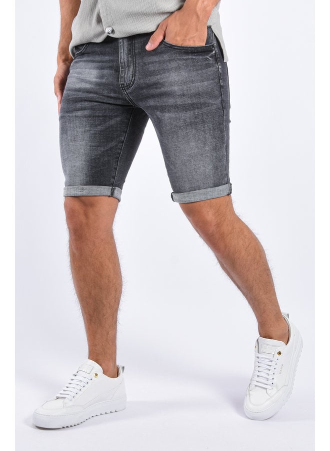 Skinny Fit Jeans Shorts “Jay” Basic Grey