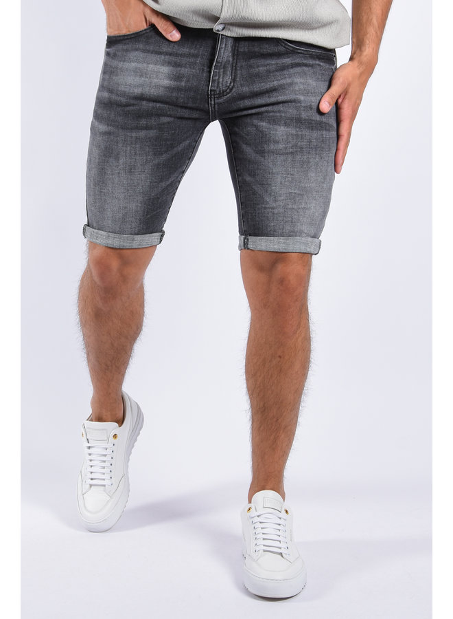 Skinny Fit Jeans Shorts “Jay” Basic Grey