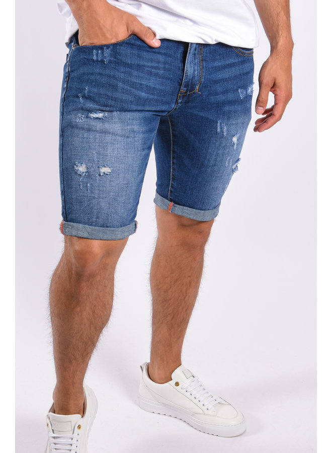 Skinny Fit Jeans Shorts “Jay” Basic Blue