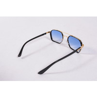 Y Premium Black/Gold Aviator Blue Tint Sunglasses