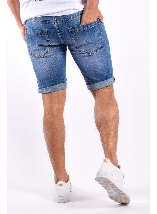 Skinny Fit Jeans Shorts “Jay” Mid Blue