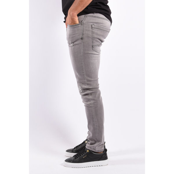 Y Slim Fit Stretch Jeans “Avci” Stone Grey Distressed