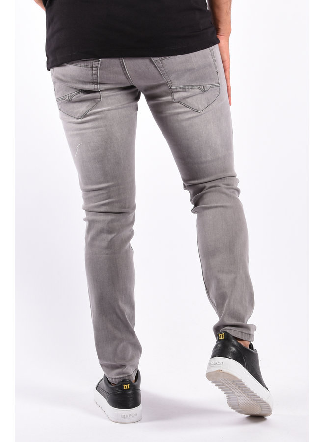 Slim Fit Stretch Jeans “Avci” Stone Grey Distressed